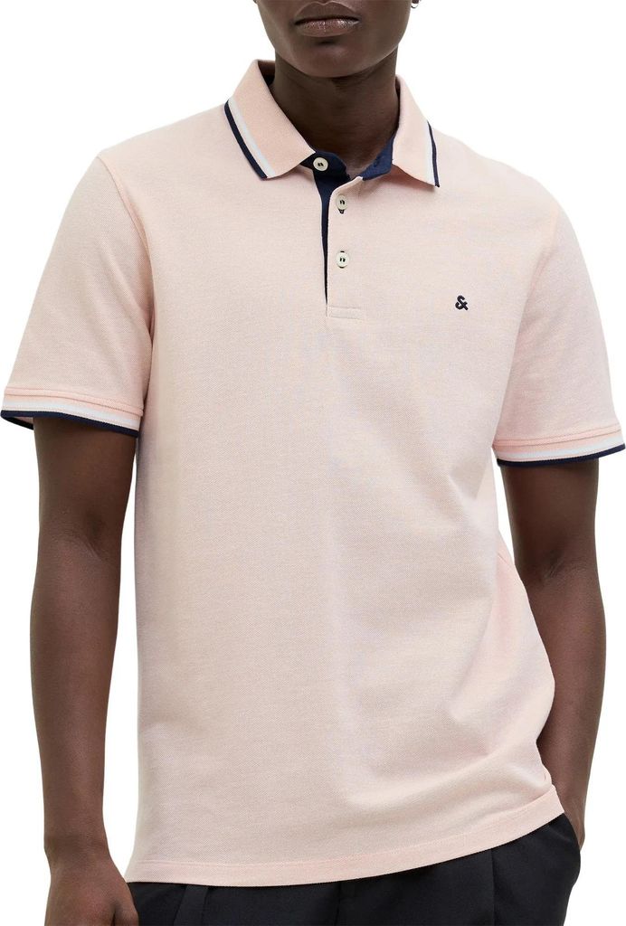 Jack&Jones Short Sleeve Polo 12136668-PEACHPARFAIT-PLAY in Pink color size large
