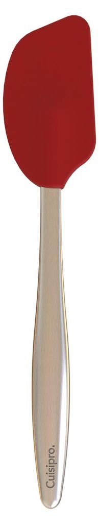 CUISIPRO Mini Silikonschaber mit Edelstahlgriff, rot, Länge: 20 cm