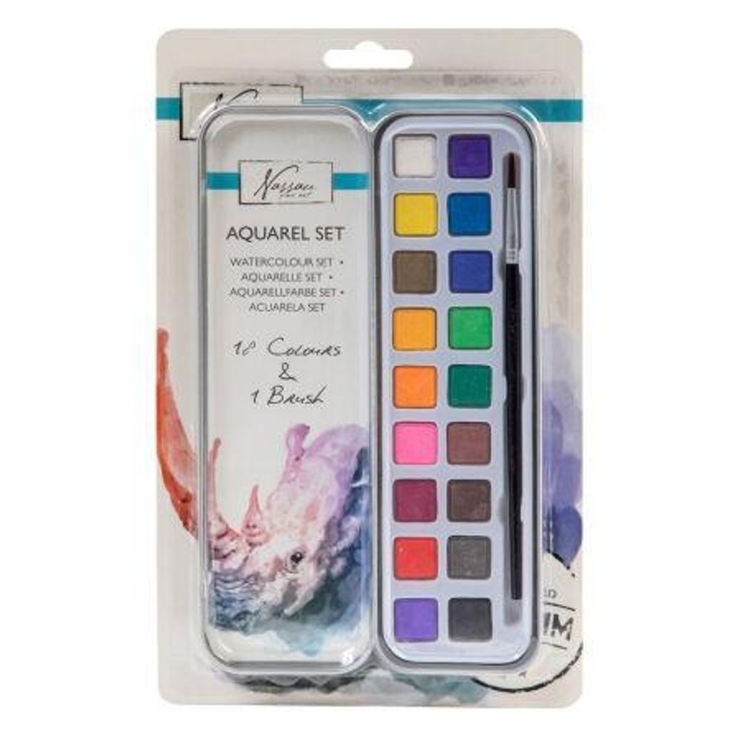 Nassau Aquarel -Farbset, 18 Farben