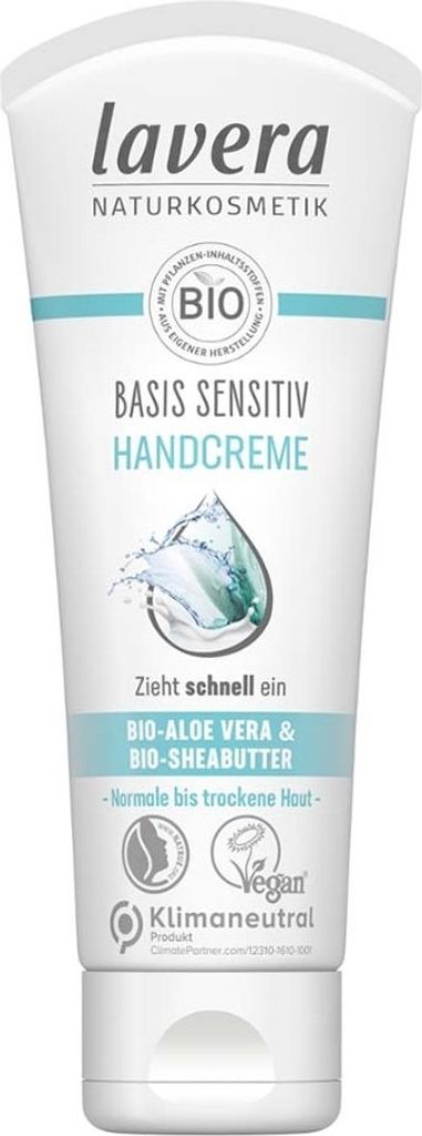 LAVERA BASIS SENSITIV Handcreme mit Bio-Aloe und Produktbild 