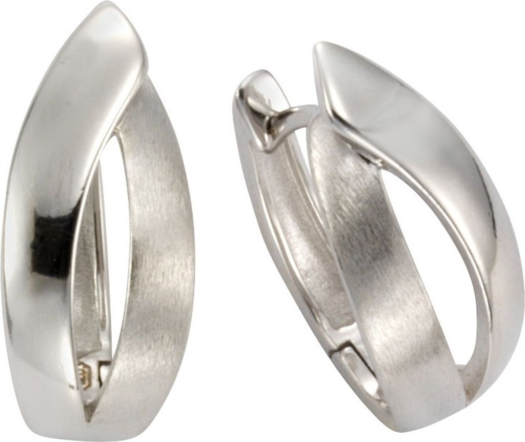 F Klappcreolen 925/- Sterling Silber 2,0cm weiß 025210061
