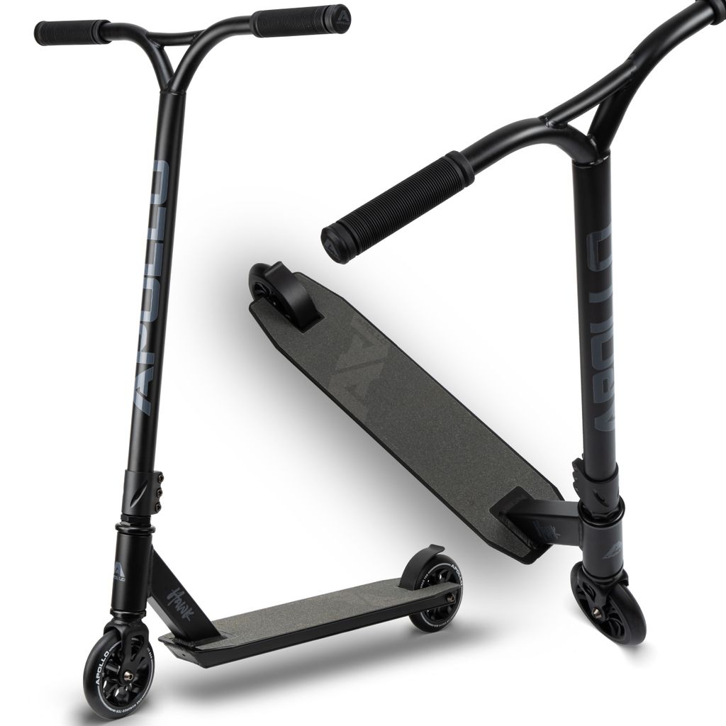 Apollo Stunt Scooter Freestyle Kickscooter Kinderroller Trick Roller "Hawk" - schwarz