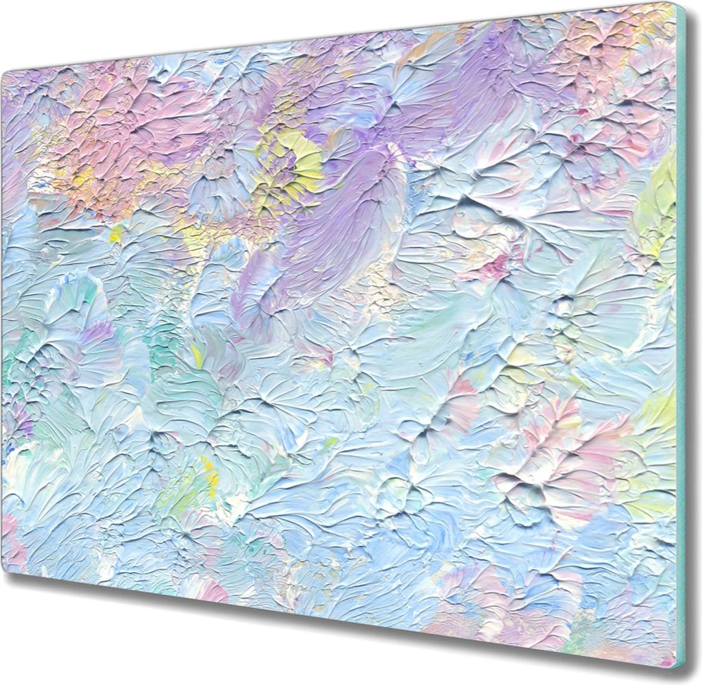 Coloray Schneidebrett Herdabdeckplatte 60x52 cm Kochplattenabdeckung Hackbrett Küchenbrett - Abstraktes Gemälde