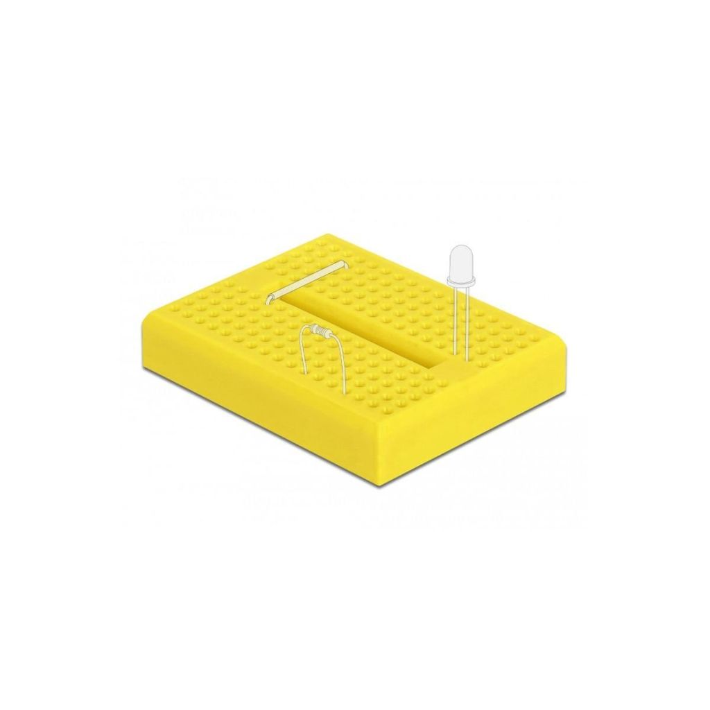 DeLOCK Experimentier-Mini Steckbrett 170 Kontakte gelb, Produktbild 