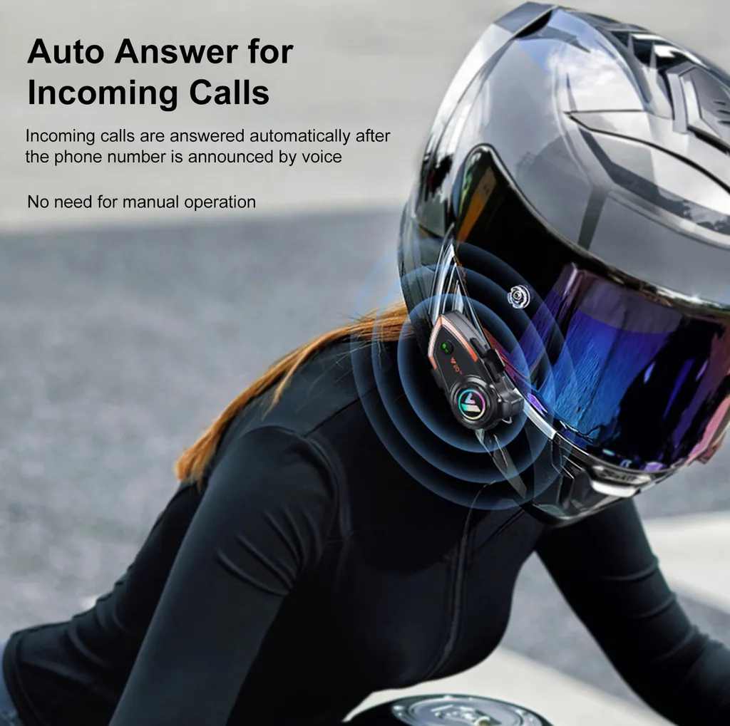 Oreillette Bluetooth Y802x Interphone pour Casque Moto Polyvalent - 6