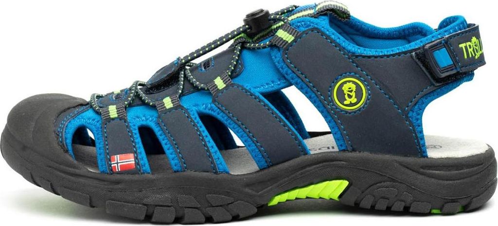 Trollkids Kinder Kvalvika Trekkingsandale Navy/viper green 38
