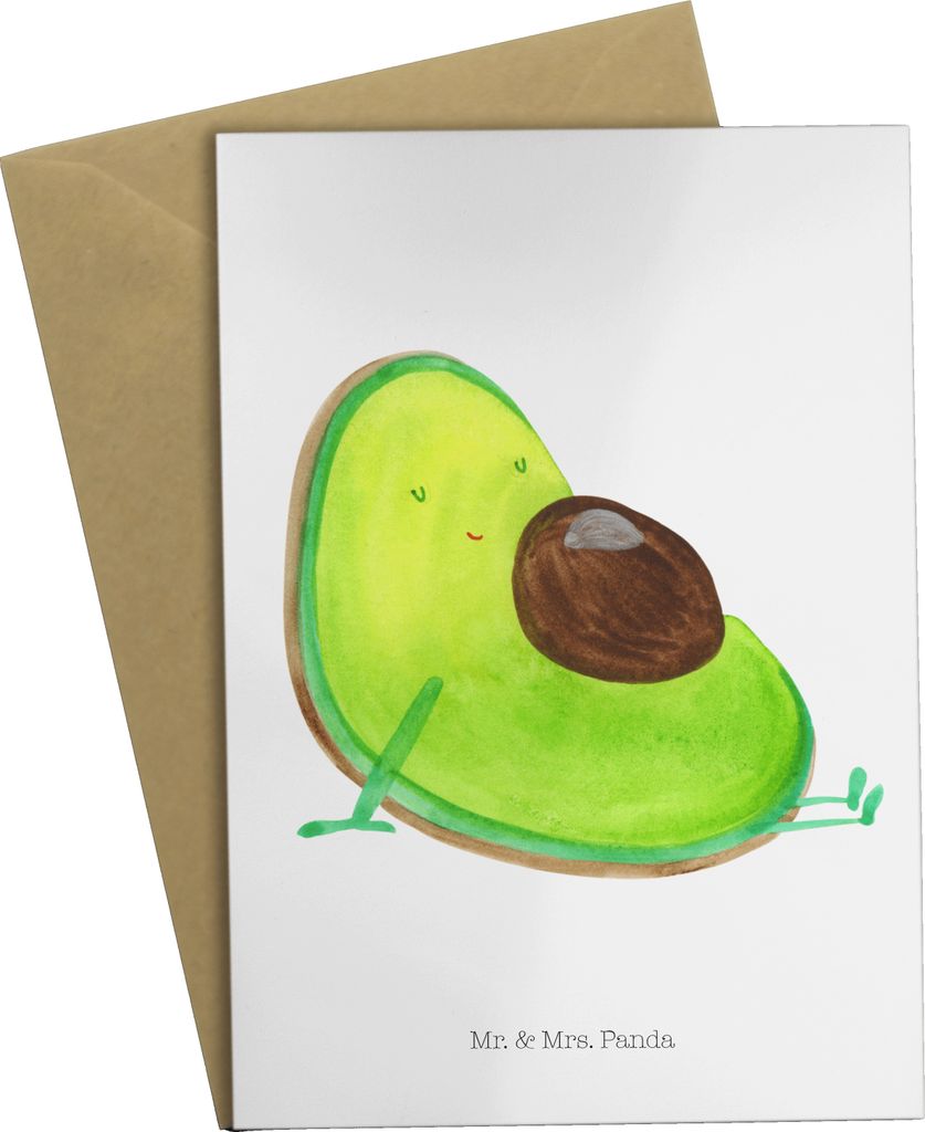 Mr. & Mrs. Panda babykarte Avocado Schwangerschaft - Weiß - Geschenk, Baby, einladungskarten, hochzeitskarten, Babyparty, genesungskarte, weihnach...