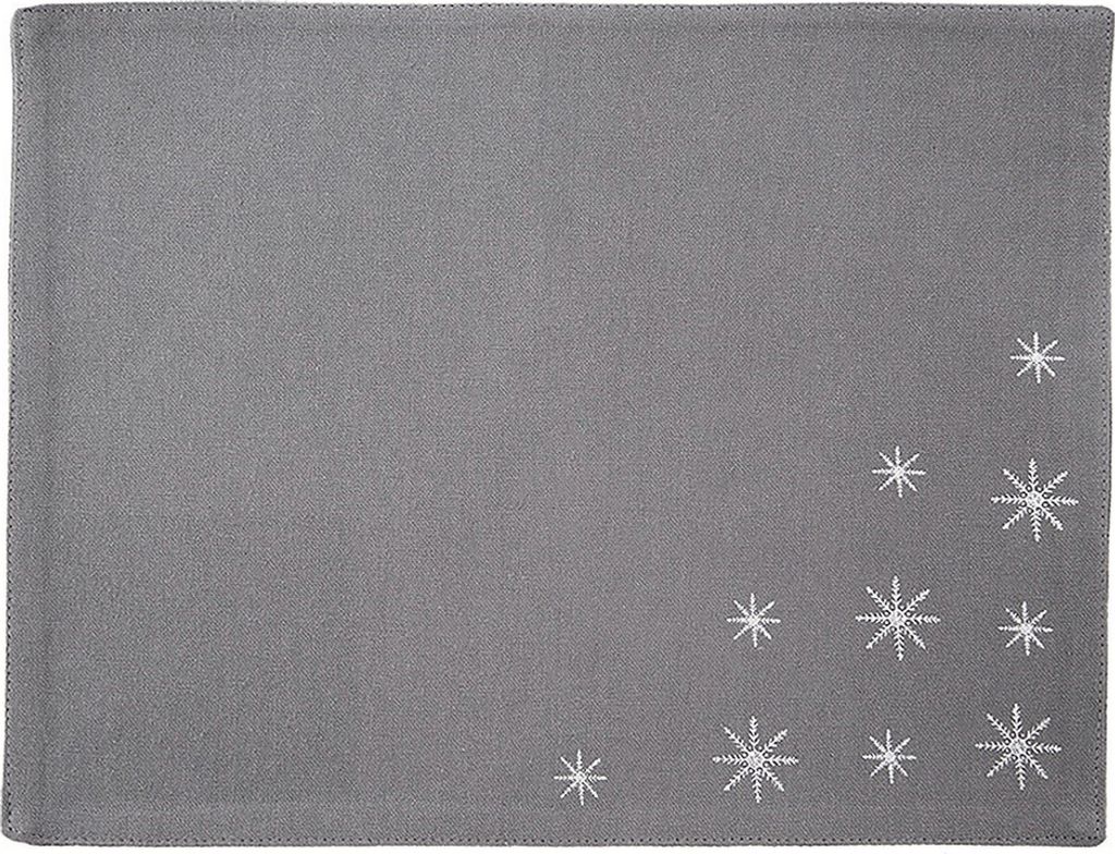 Baumwoll-Tischset Weihnachten grau PETAL 33,5x26 cm