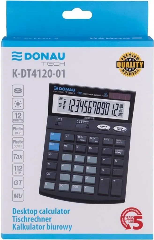 Calcolatrice Nera 12 Cifre per Studenti e Casa - Display Grande
