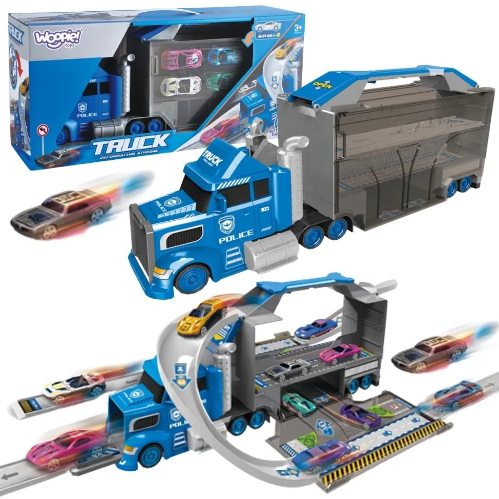 Circuit Woopie Police Truck Transformable avec Rampe de Lancement 45cm