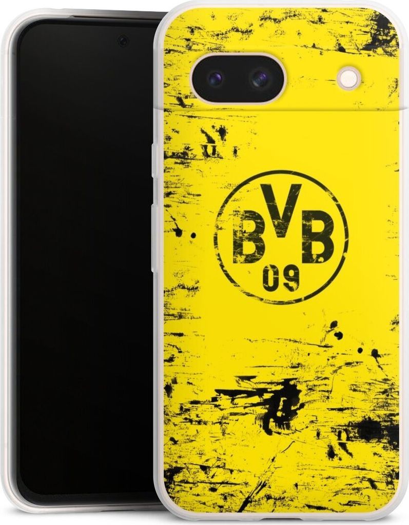 DeinDesign Slim Hülle für Google Pixel 8a Silikon Case Ultra Dünn Handyhülle BVB Borussia Dortmund Offizielles Lizenzprodukt