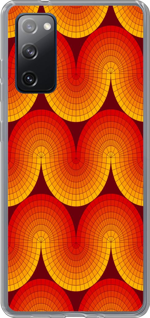 MuchoWow Handyhülle Schutzhülle Hülle für Telefoonhoesje Samsung Galaxy S20 FE Design - Retro - Rot - Abstrakt Silikon Softcase Handy Hülle ...