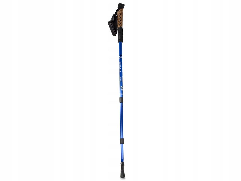 Verk 14010 Zusammenklappbarer Wanderstock aus Kork, 1 Stück, blau