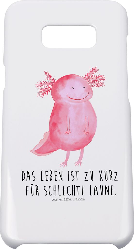 Mr. & Mrs. Panda Samsung Galaxy S8 plus Handyhülle Axolotl Glücklich - Weiß - Geschenk, Gute Laune, Cover, Lurch, gut Gelaunt, Lebensfroh, Handy...