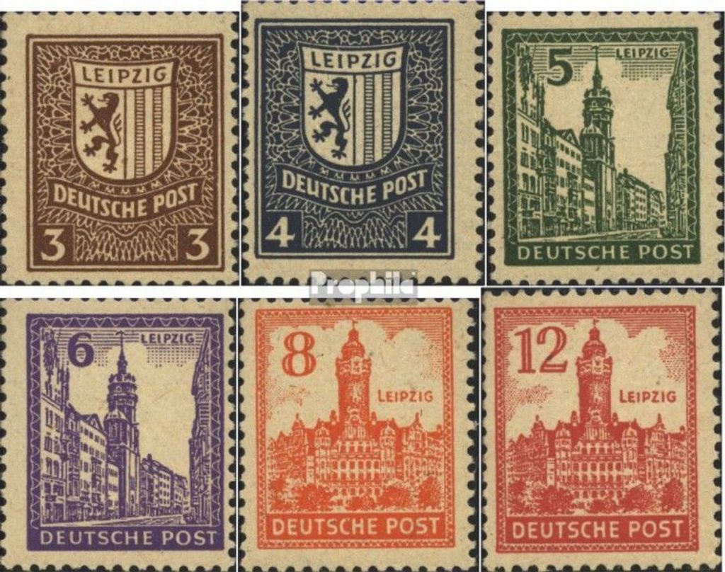 Briefmarken Sowjetische Zone (All.Bes.) 1946 Mi 156x-161x (kompl.Ausg.) postfrisch Abschiedsserie