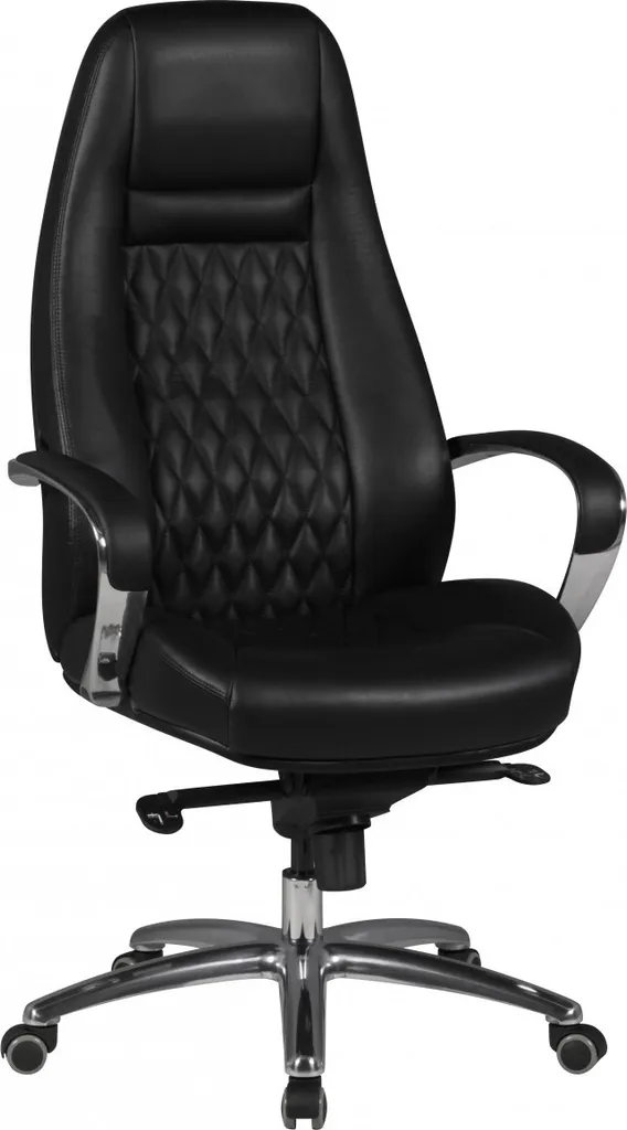 Chaise de bureau 120kg Amstyle AUSTIN dossier haut appui-tête cuir noir