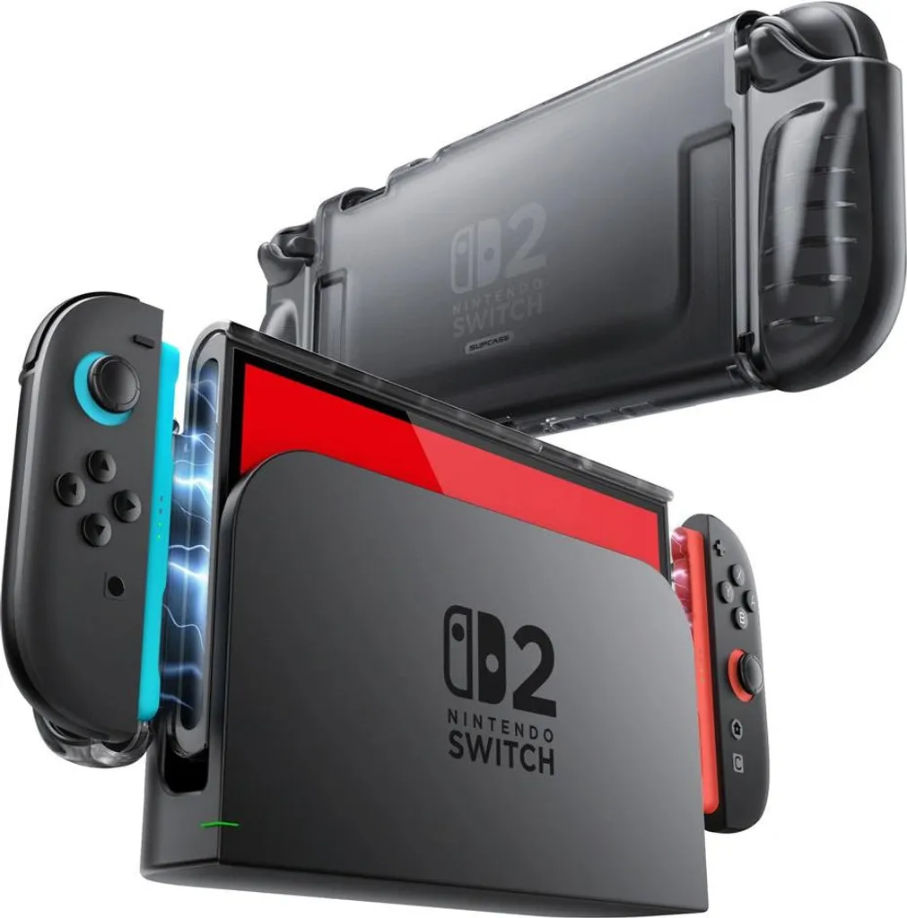 Cover Supcase UB Mag per Nintendo Switch 2 - Nero Trasparente Anti-Shock