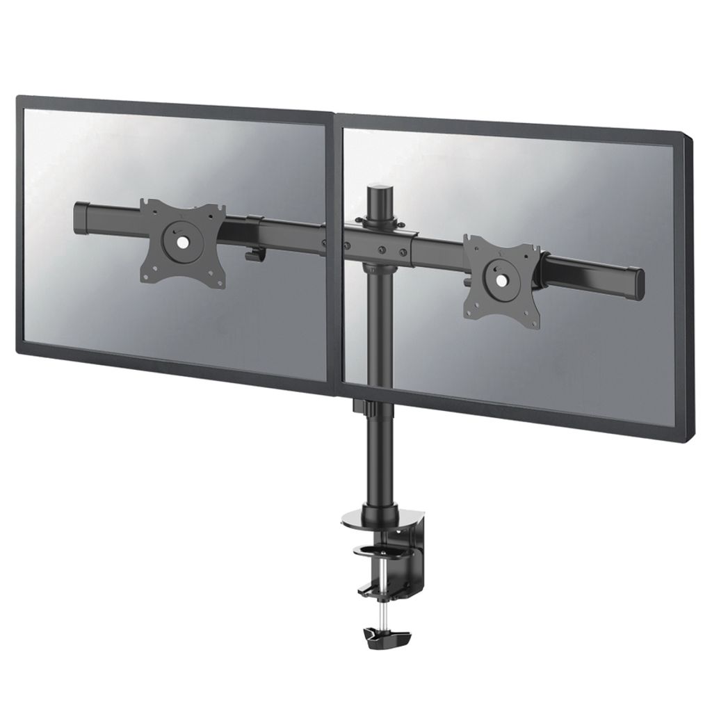 NewStar Flat Screen Desk Mount (clamp/grommet) - Crossbar / 10-27" / Black