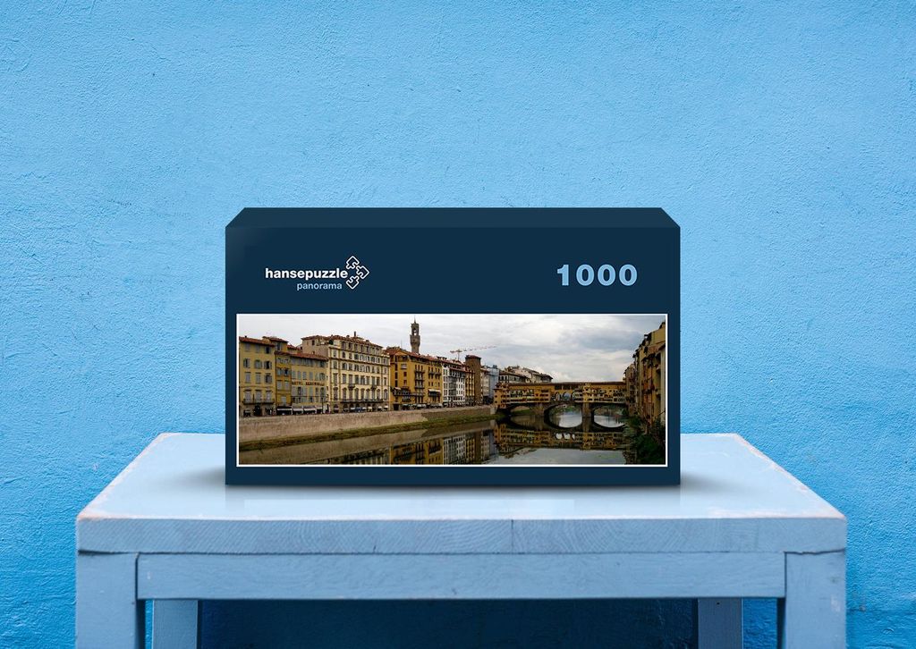 hansepuzzle 41596 - Florenz Puzzle, 1050 Teile, Orte, 60,0 x 46,0cm mit hochwertiger Aufbewahrung, Kartonbox und wiederverschließbarem Beutel