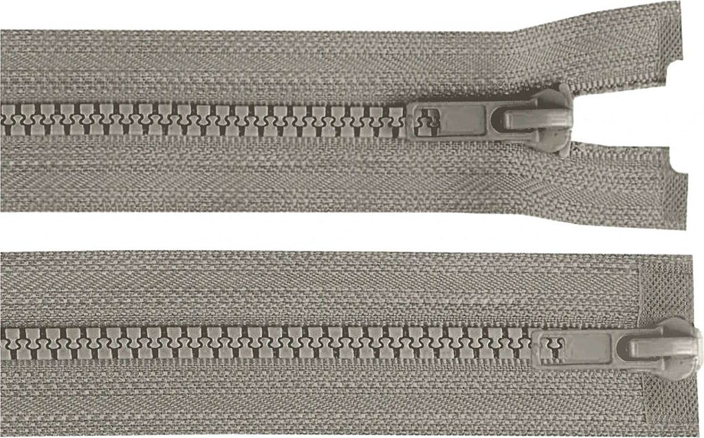 1 Reißverschluss 2-Wege 5mm 90 cm teilbar Autolock Doppelzipper Farbwahl,mausgrau