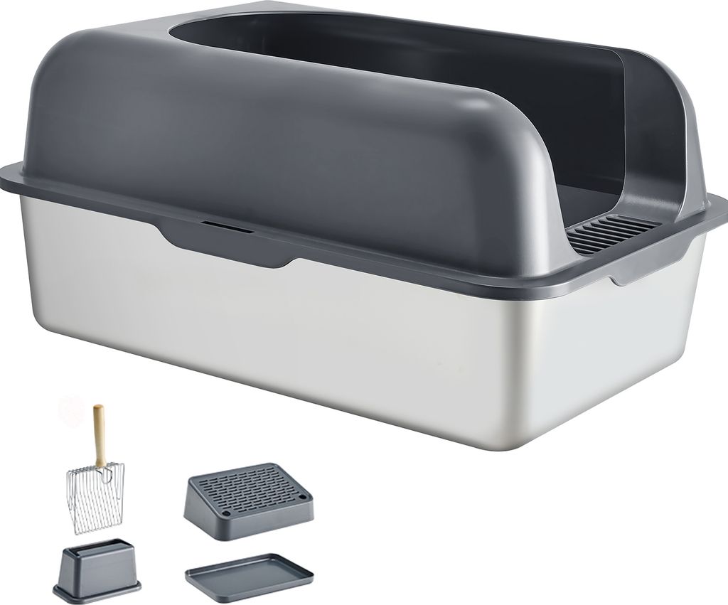 SucceBuy Katzentoilette extragro? šC Edelstahl, 15 cm tief, Produktbild 