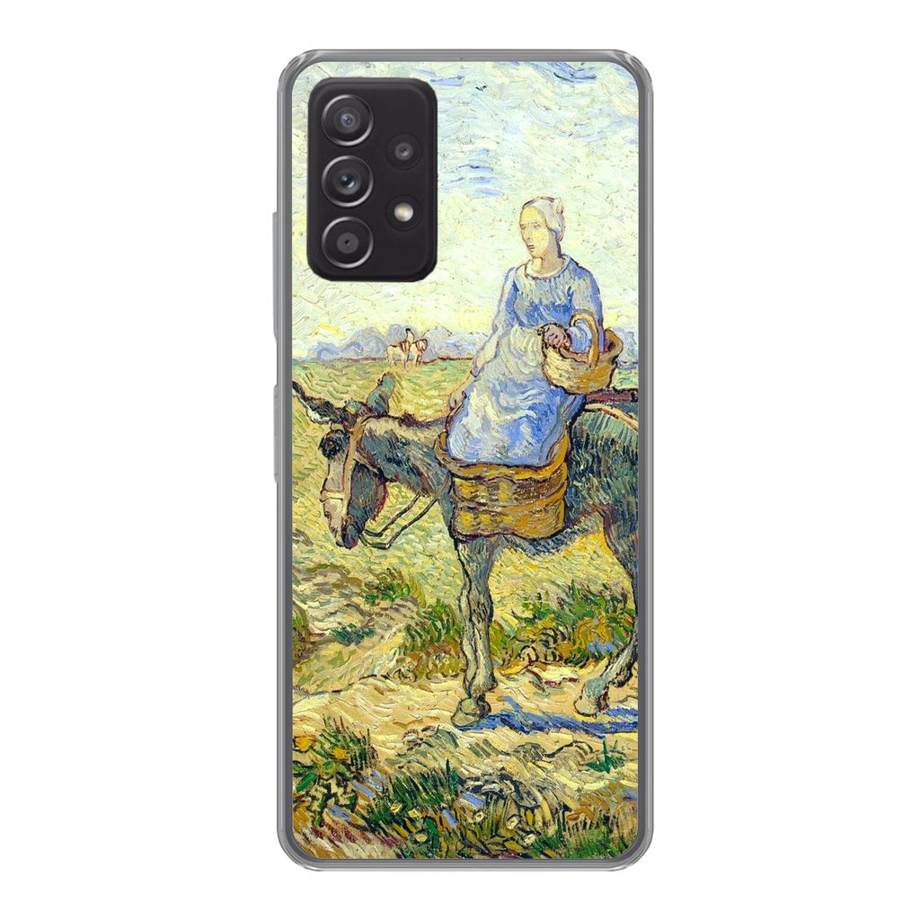 MuchoWow Handyhülle Schutzhülle Hülle für Samsung Galaxy A53 5G Bauernpaar geht zur Arbeit - Vincent van Gogh Silikon Softcase Handy Hülle -...