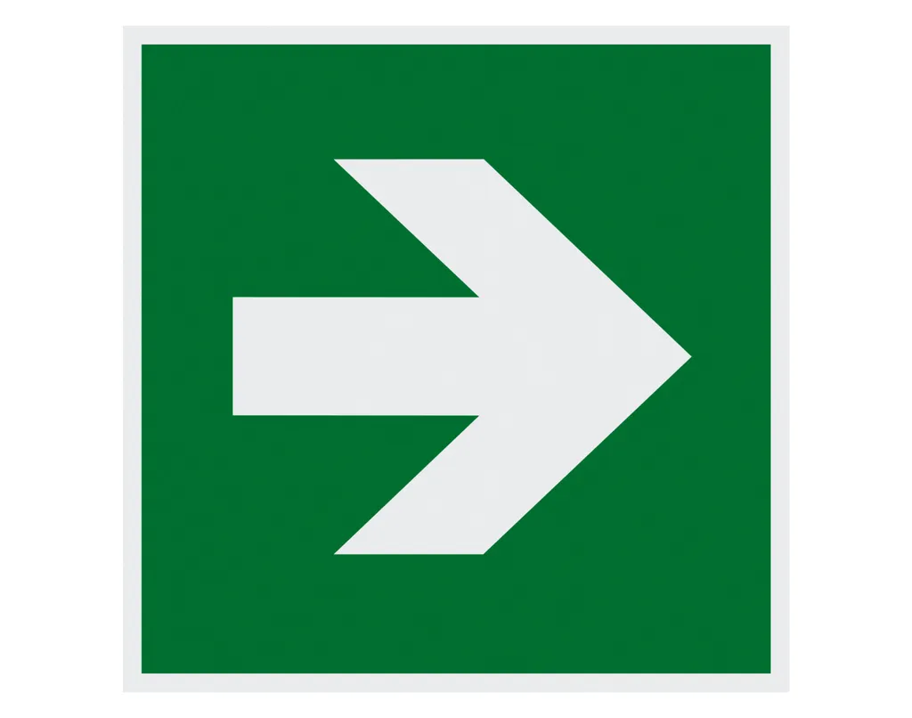 Plaque de signalisation avec flèche directionnelle format carré 15x15 cm