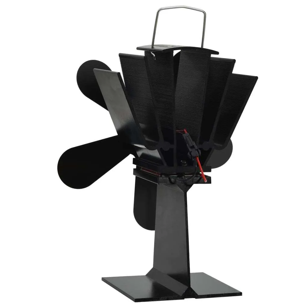 Ventilateur de cheminée 5 pales noir : circulation d'air chaud optimale - 5
