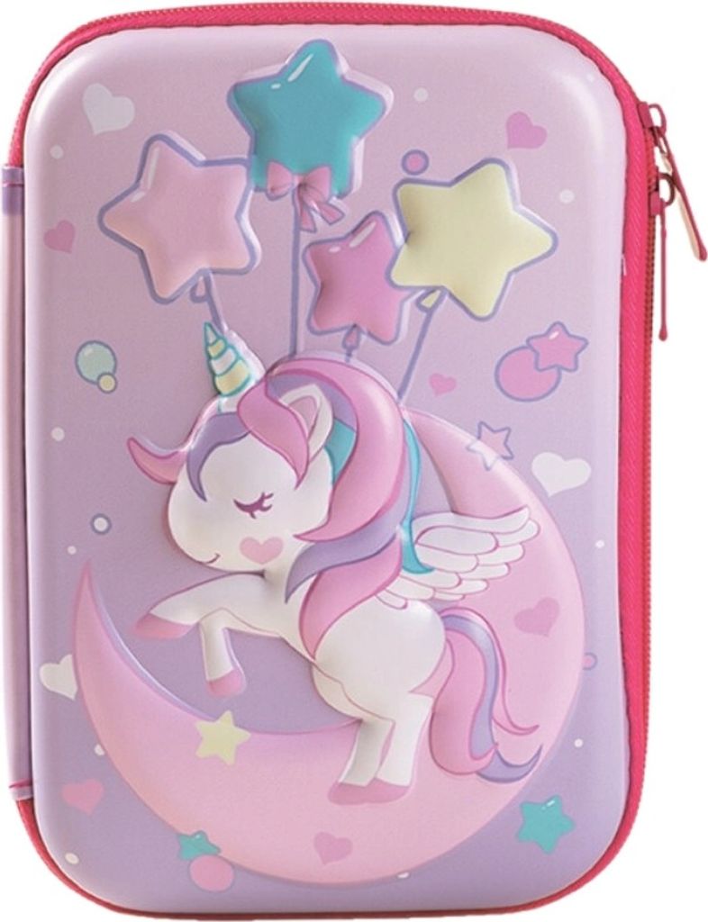 Trousse à crayons extensible Licorne, rose, matériau Image du produit 
