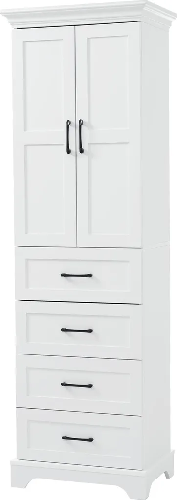 Armoire de salle de bain Soft-Close à étagères réglables et vitrine chic - 10