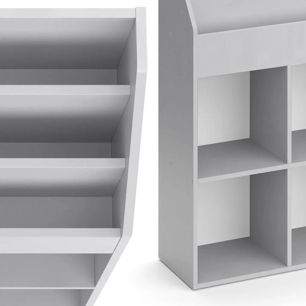 Bibliothèque Vicco Luigi Gris 72cm avec compartiments spacieux 38792