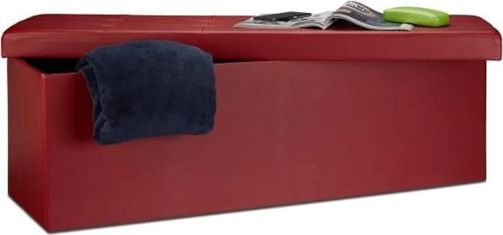 Banc de rangement pliant cuir artificiel : gagnez de la place facilement