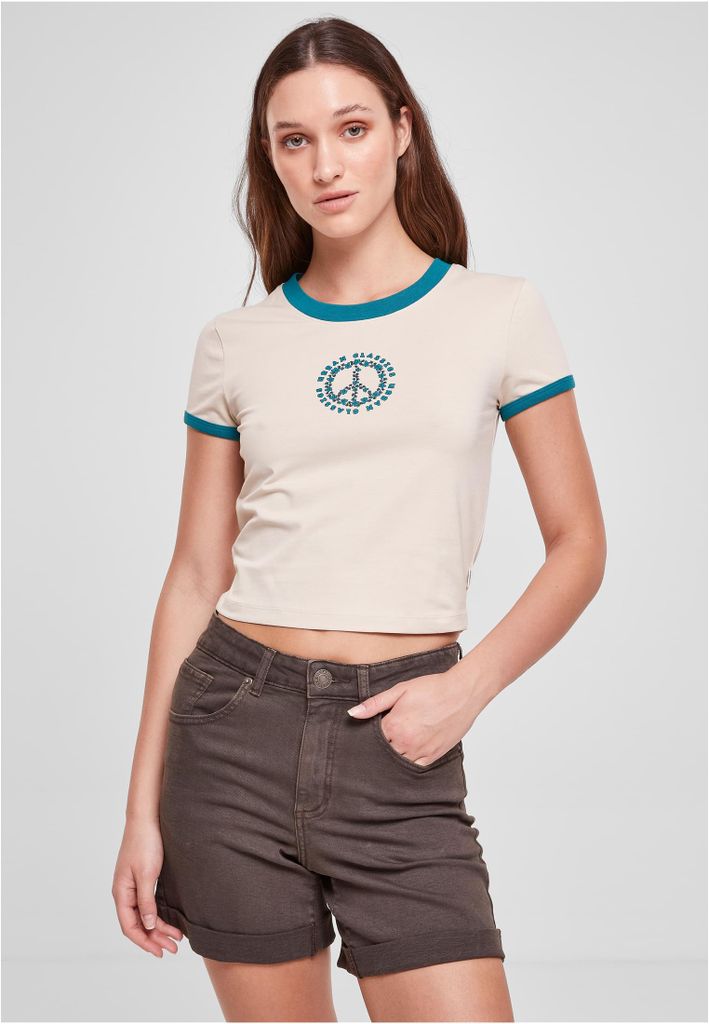 Urban Classics - Damen Stretch Jersey Cropped T-Shirt SOFTSEAGRASS/WATERGREEN 4XL