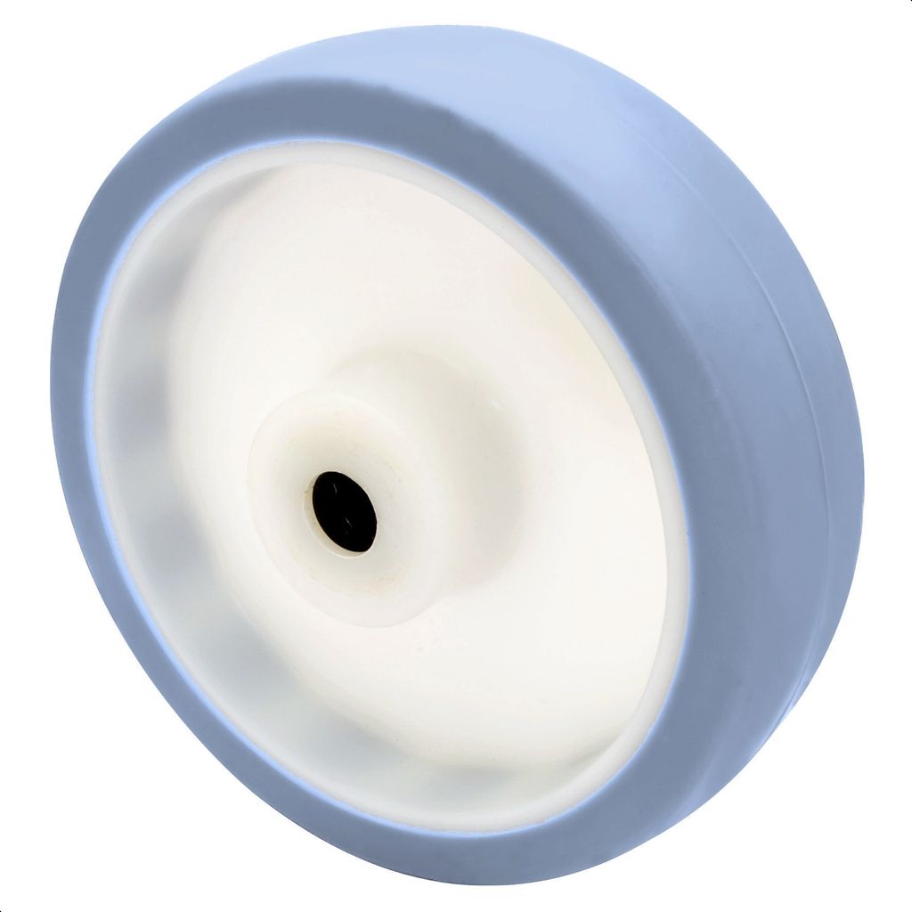 WAGNER Lenkrolle / Bockrolle / Möbelrolle Soft Ersatzrad - Ø 125 mm, blau / weiß, Tragkraft 70 kg - 04962501