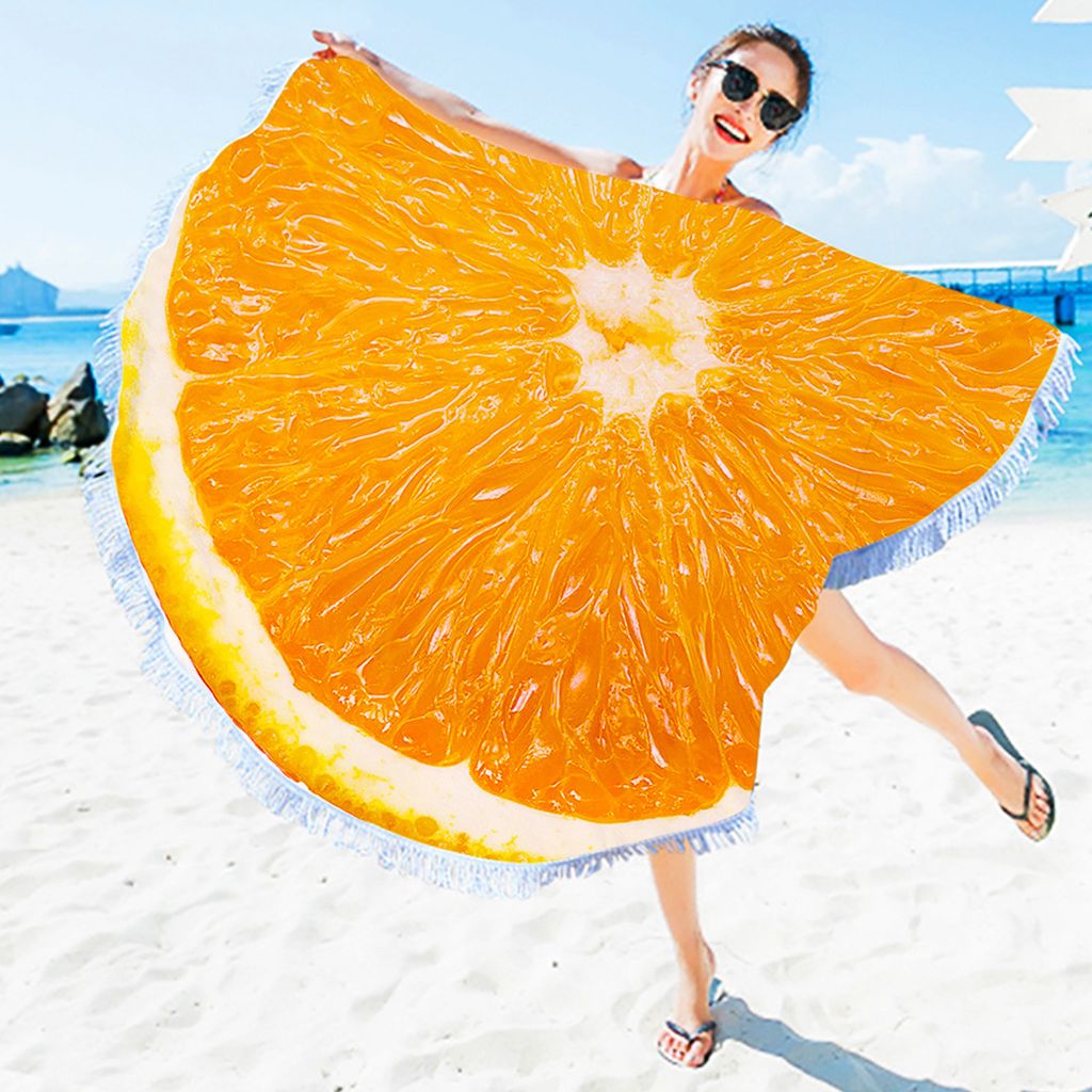 Strandtuch Schöne Mode Spezielles Rundes Strandtuch Fruchtform Mattenschal Für Den Sommer-F