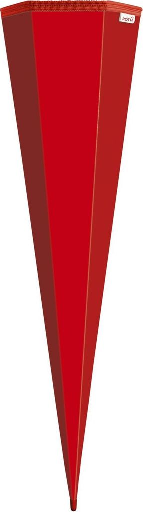 Schultüten-Rohling zum Basteln rot - 85 cm 6-eckig - mit Rot(h)-Spitze ohne Verschluss