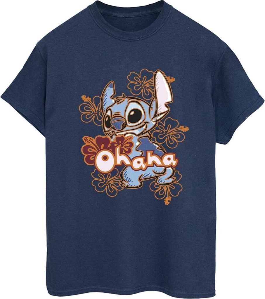 Disney - "Ohana" T-Shirt für Damen BI30222 (L) (Marineblau)