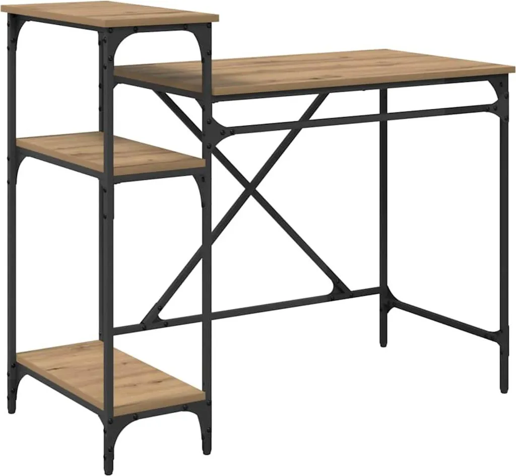Scrivania Rovere Artigianale SYFAX 105x50x90 Legno Multistrato Robusto
