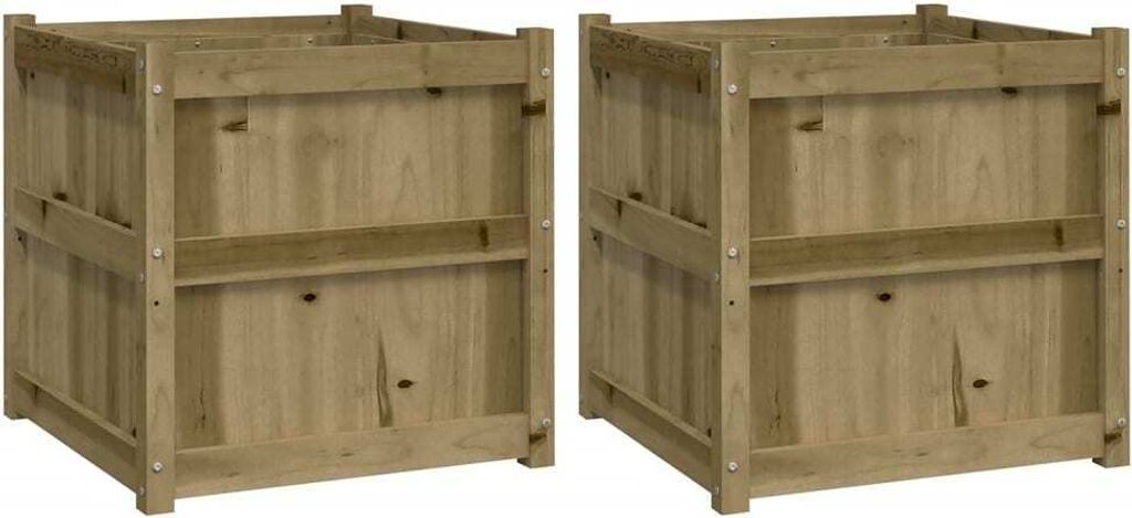 vidaXL Fioriera 2 pezzi Legno di pino impregnato Immagine del prodotto 