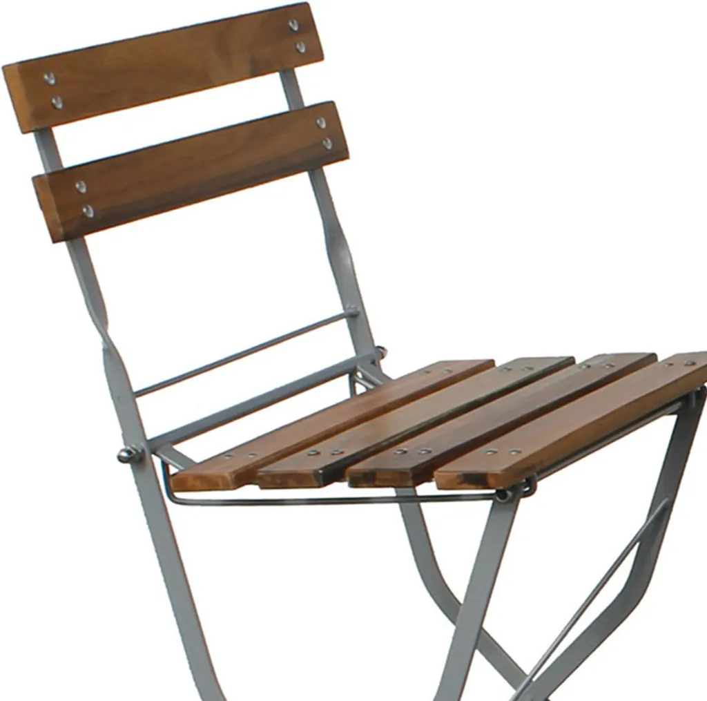 Sgabello Alto Giardino Pieghevole in Legno: Stile Bar e Relax - 3