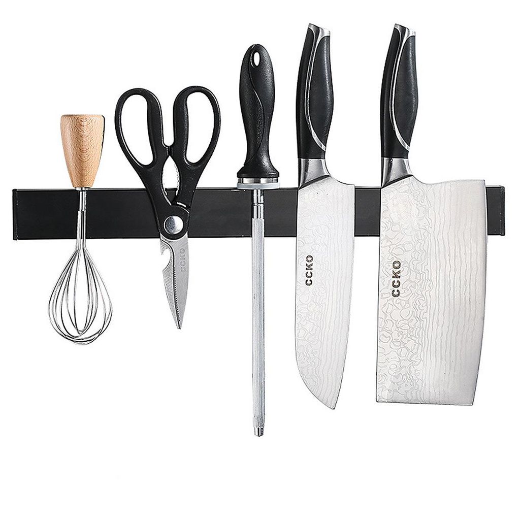 Messerblöcke, 40 cm Magnetleiste Messer, schwarzer Messerhalter magnetisch ohne Bohren, leistungsstarker Magnet Messerhalter, Für die Küche