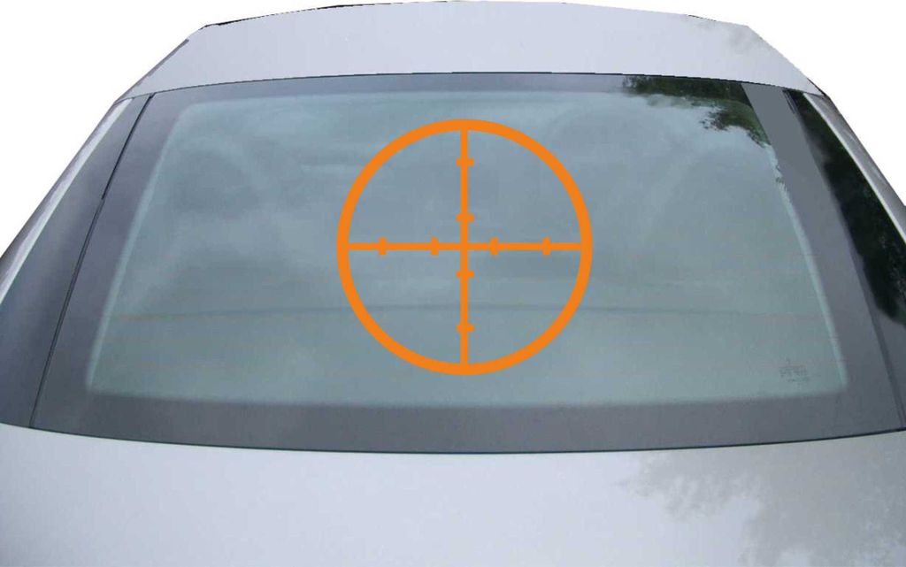 Indigos UG - Aufkleber Heckscheibe & Motorklappe DE6996 - orange - 600x600 mm - Fadenkreuz Zielfernrohr - Auto Scheiben Fenster Heckklappe Tuning R...