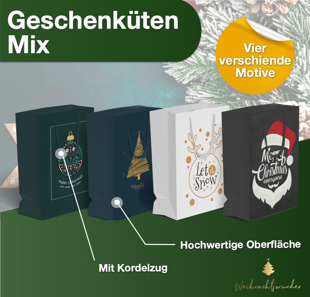 12x XXL Weihnachtstaschen Geschenktüten Geschenktaschen Produktbild 2
