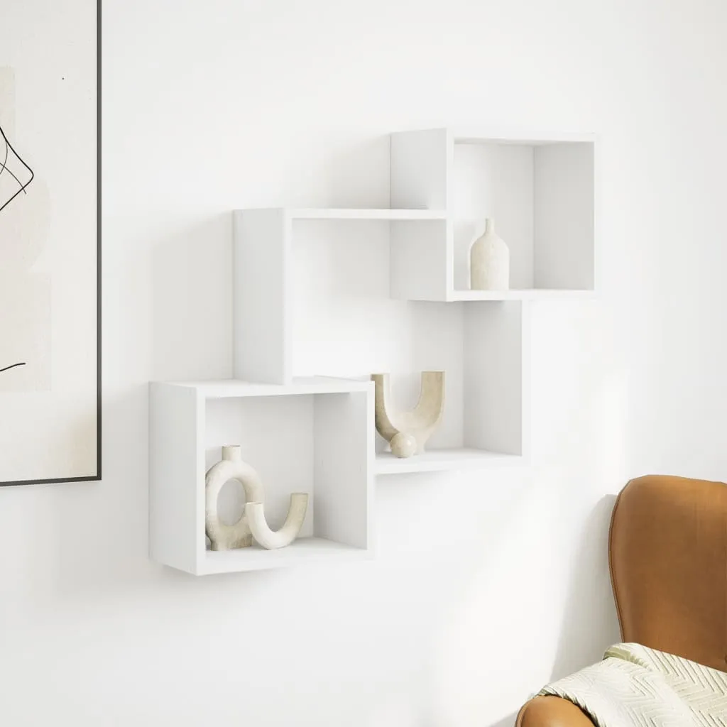 Armadio a muro moderno 78x18x71 cm Bianco - Mobile Design in Legno - 3