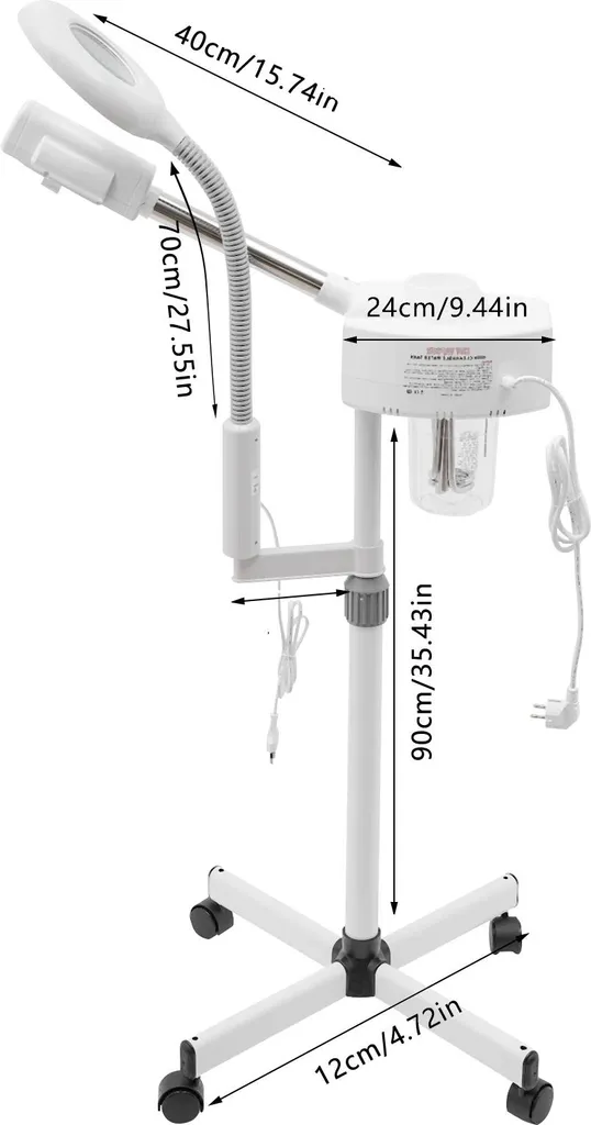 Vaporisateur de visage 2 en 1 brume 360° et lampe grossissante LED