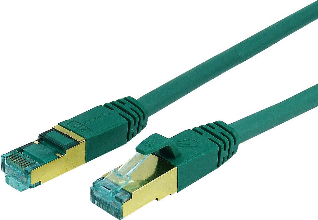 ProfiPatch LAN Kabel Cat8 S/FTP RJ45 Premium Patchkabel 40GB 2000MHz LSZH Ethernet Netzwerkkabel grün 0,5m