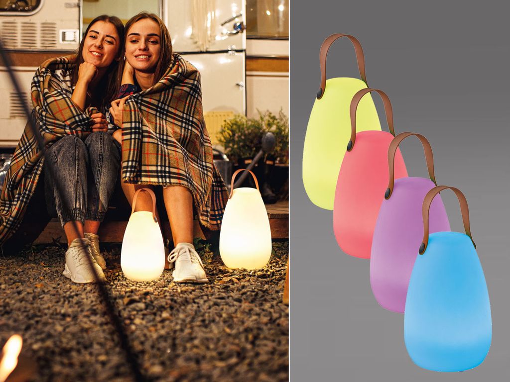 Outdoor Tischlampen SET ohne Kabel mit Farbwechsel für Garten, Terrasse & Balkon