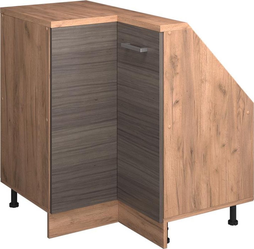 Vicco Dachschrägenschrank Eckschrank Rion, 75.6 x 81.6 cm mit 1 Tür, Edelgrau/Goldkraft Eiche/Goldkraft Eiche