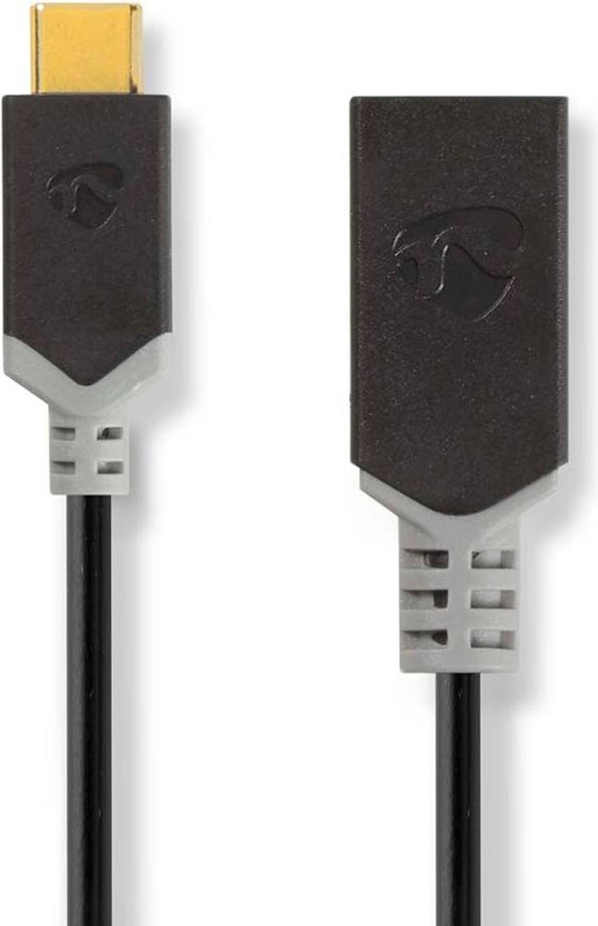 USB-C -Adapter | USB 3.2 Gen 1 | USB-C -Stecker | USB-A-Buchse | 5 Gbps | 0,15 m | Rund | Vernickelt | PVC | Anthrazit | Boxen