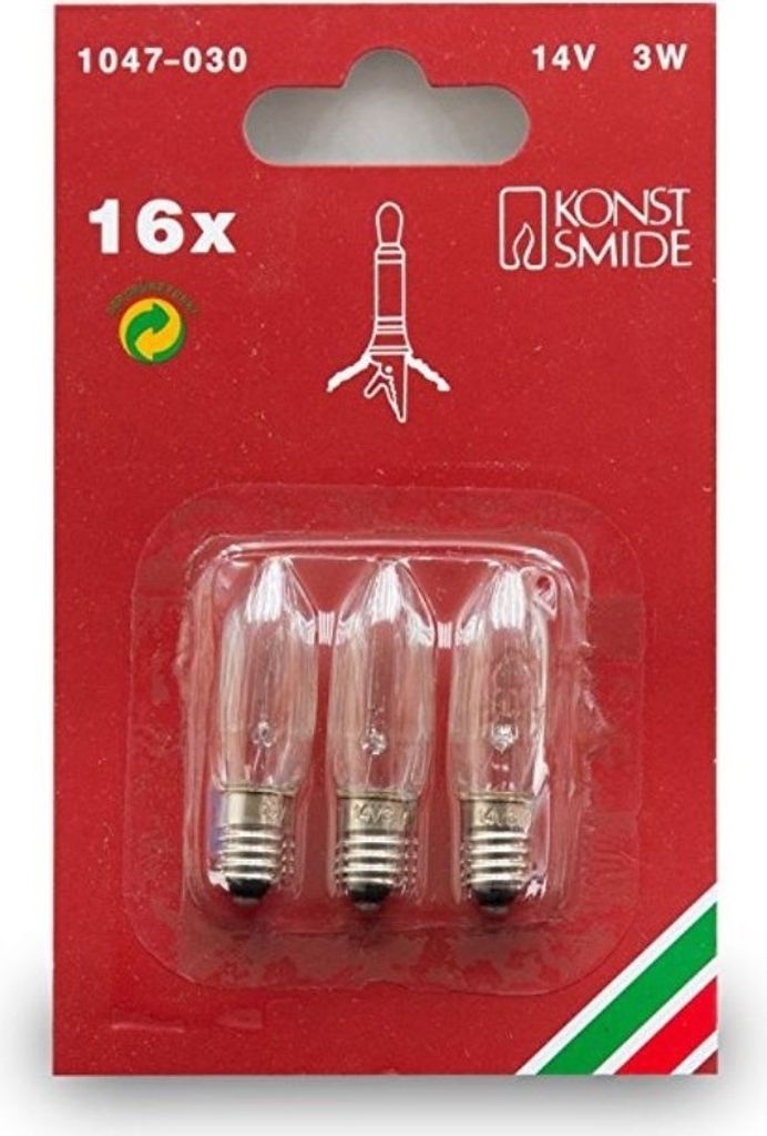 Konstsmide 1047-030 Ersatzbirne, 3er-Blister, klar, 14V, Produktbild 